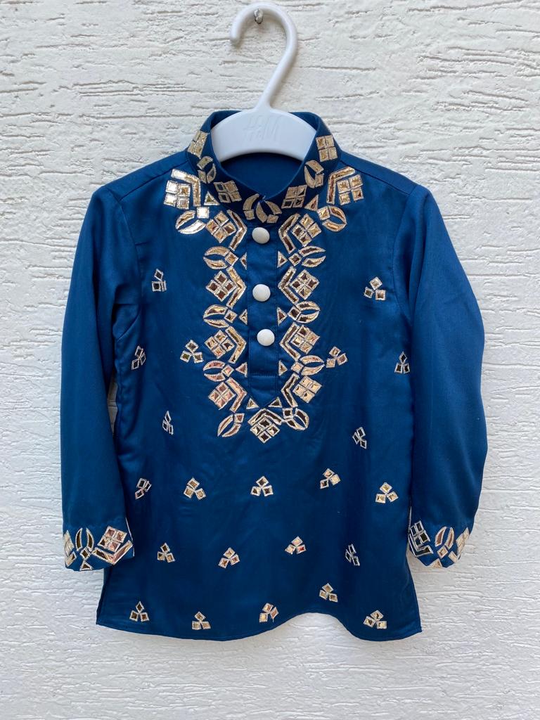 Royal blue modal minor work kurta set