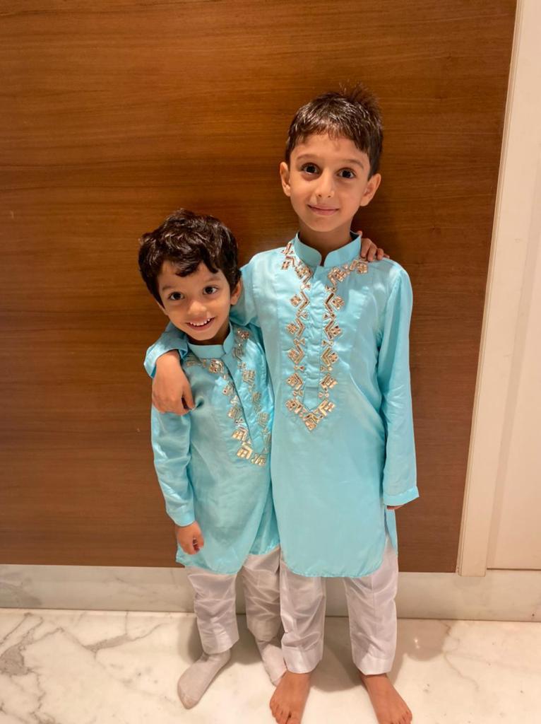 Sky blue modal minor work kurta set