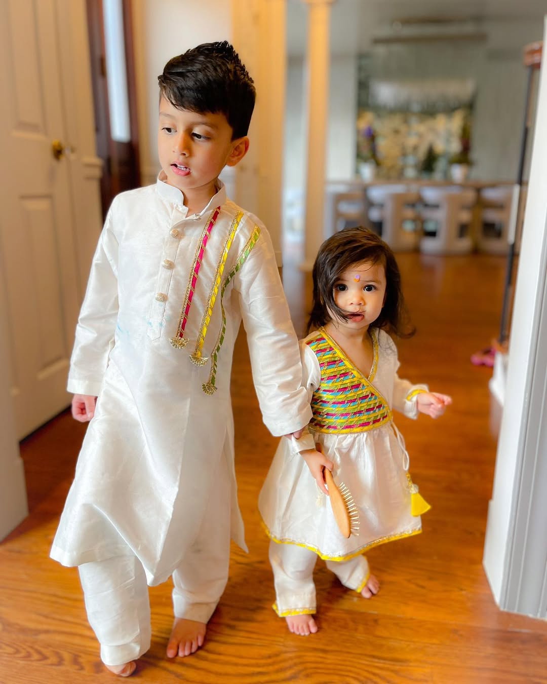 Multi coloured kurta set