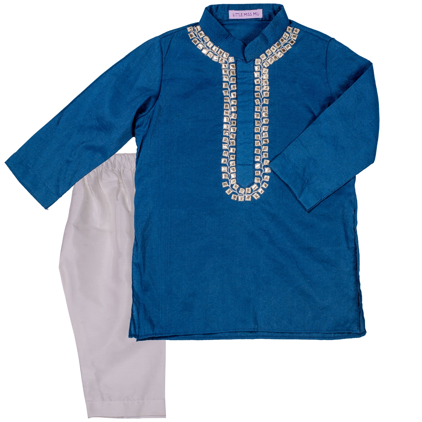 Vibrant dark blue minor kurta & pants set