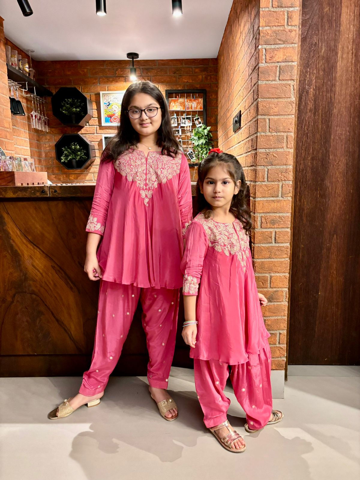 Beautiful crepe short kurti and salwar set