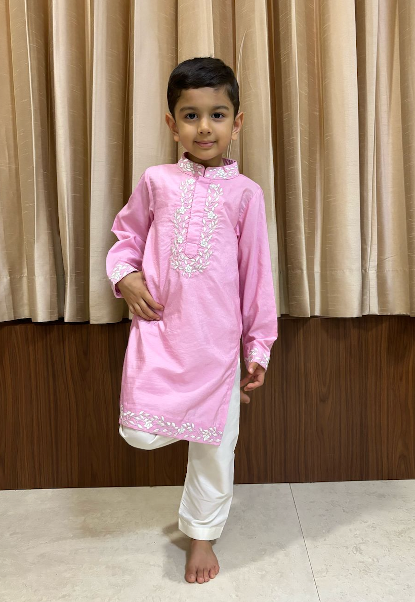 Summery pink kurta set