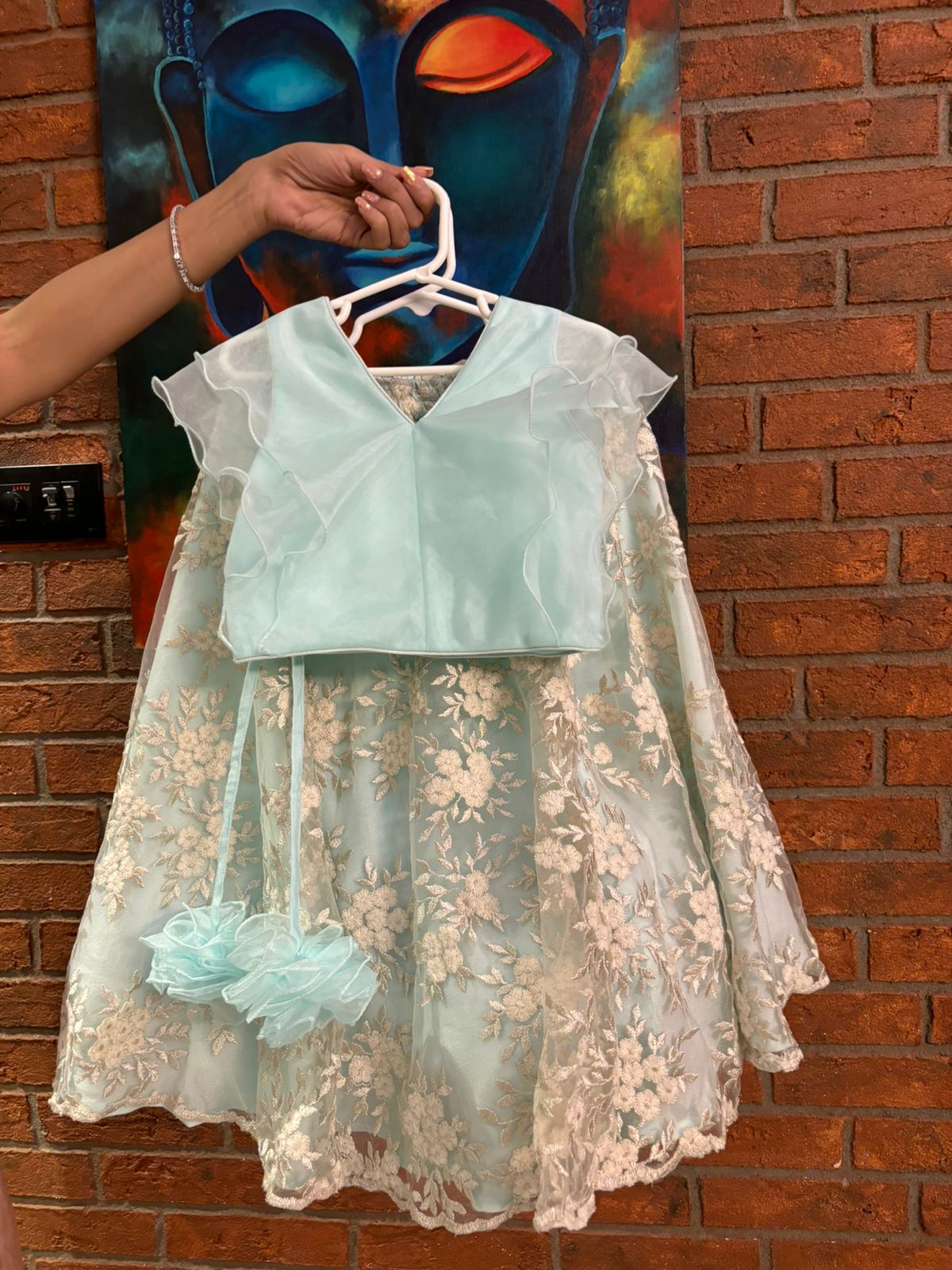 Sky blue lehenga set