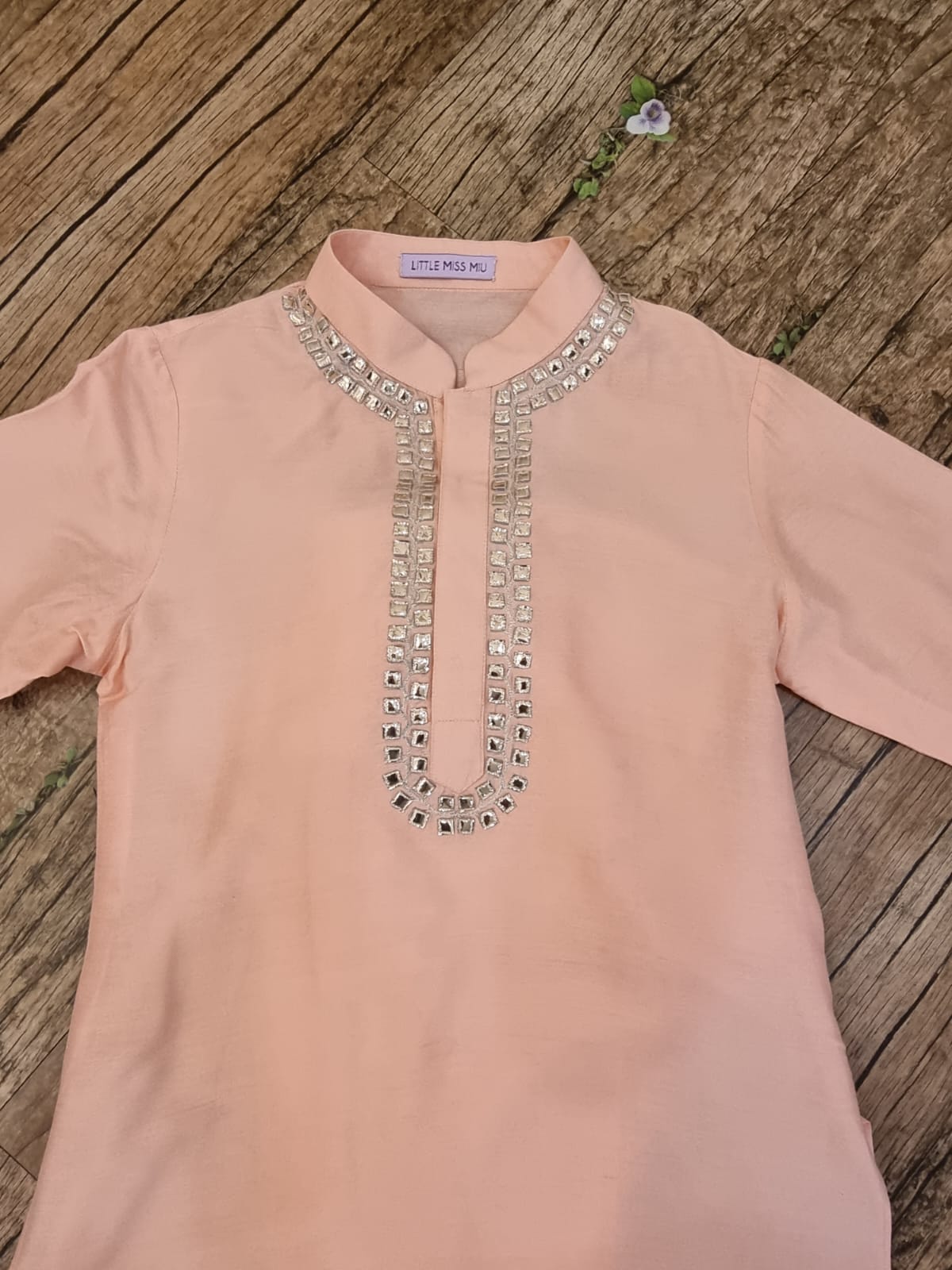 Vibrant peach minor kurta & pants set