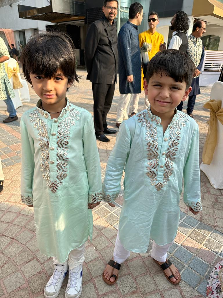 Powder blue minor work kurta set