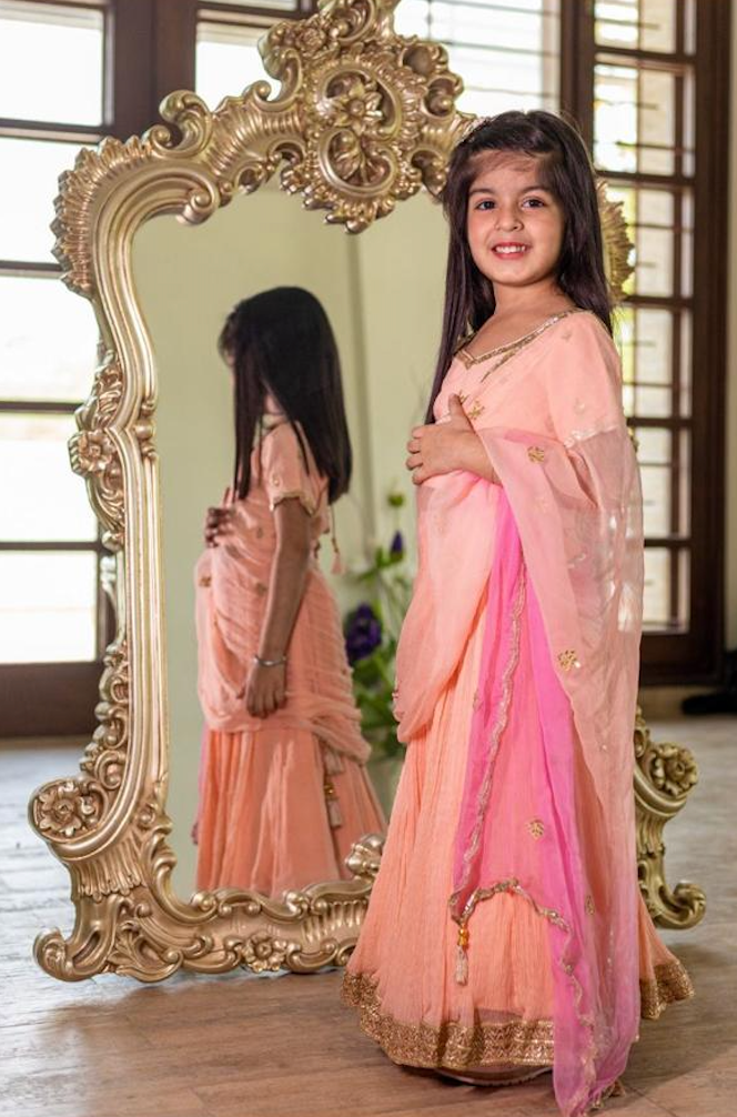 Peach lehenga set