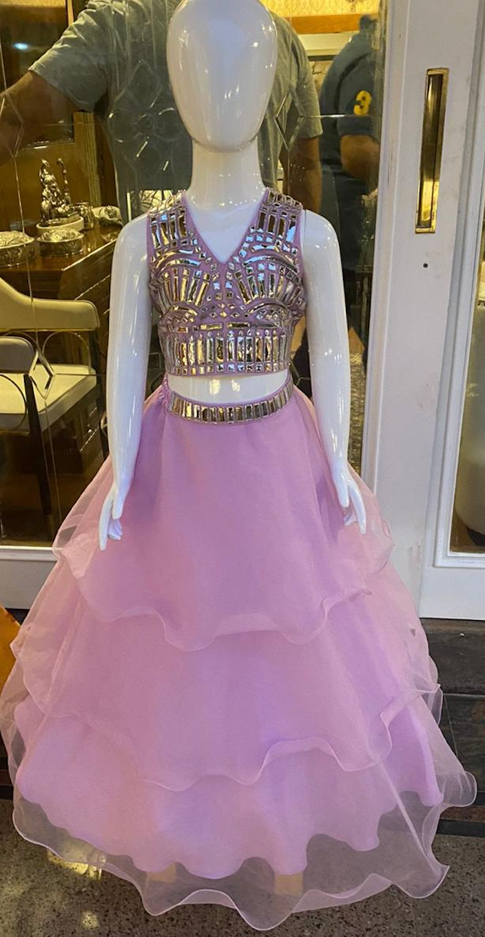 Lotus pink Minor work lehenga set