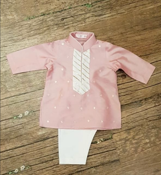 Baby pink kurta set