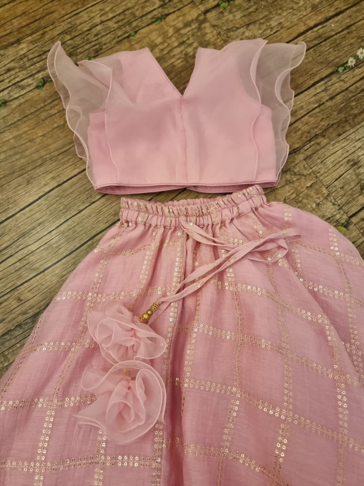 Salmon pink lehenga set