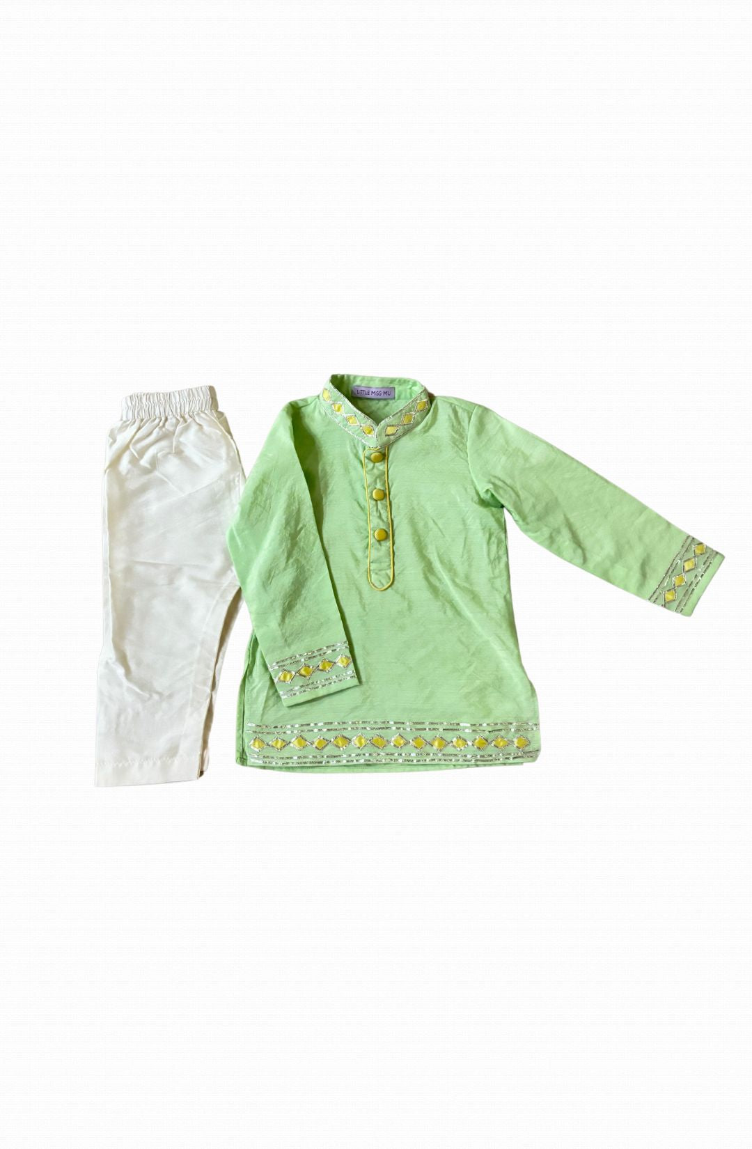 Cute Lime green gota kurta set