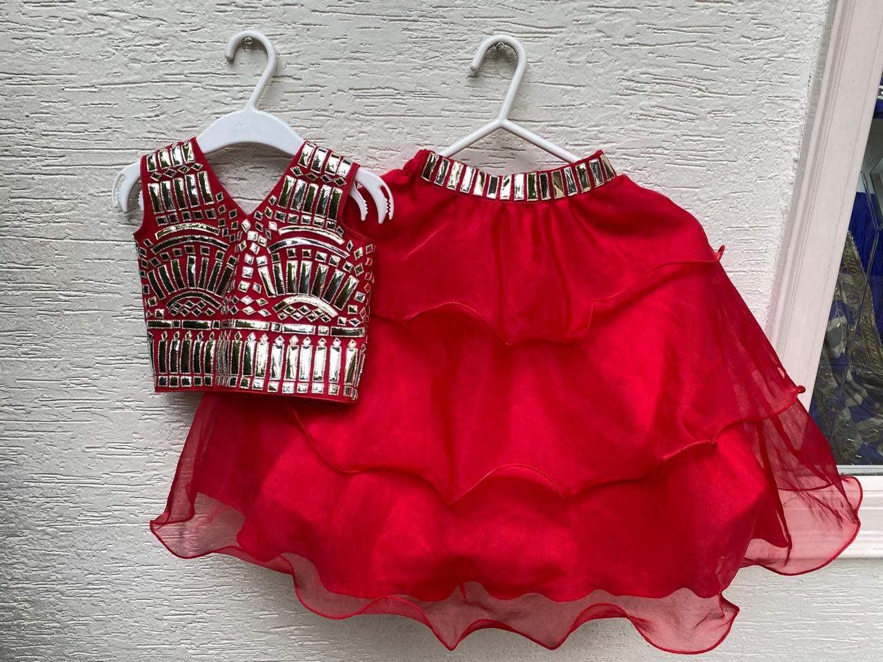 Crimson Red Minor work lehenga set