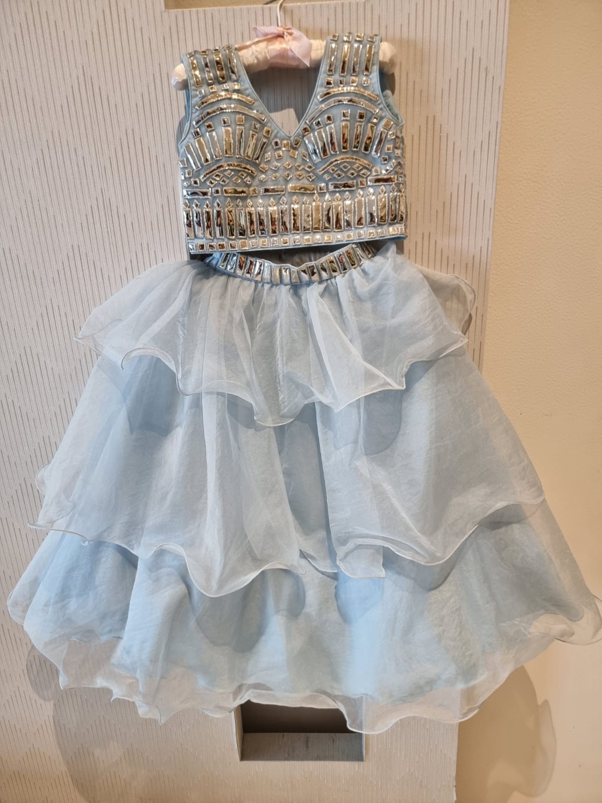 Icy Blue Minor work lehenga set