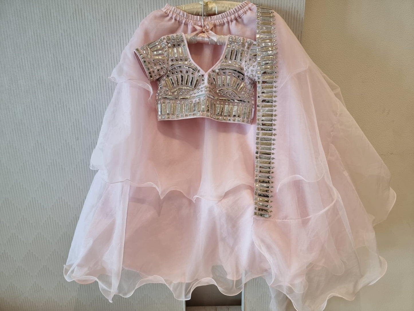 Baby Pink minor work lehenga set with dupatta