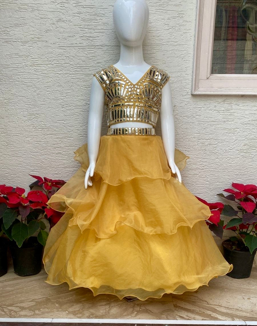 Saffron Minor work lehenga set