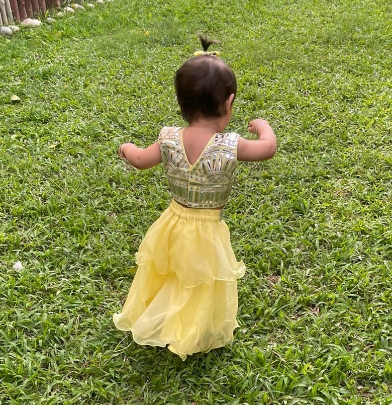 Sunny yellow minor work palazzo set