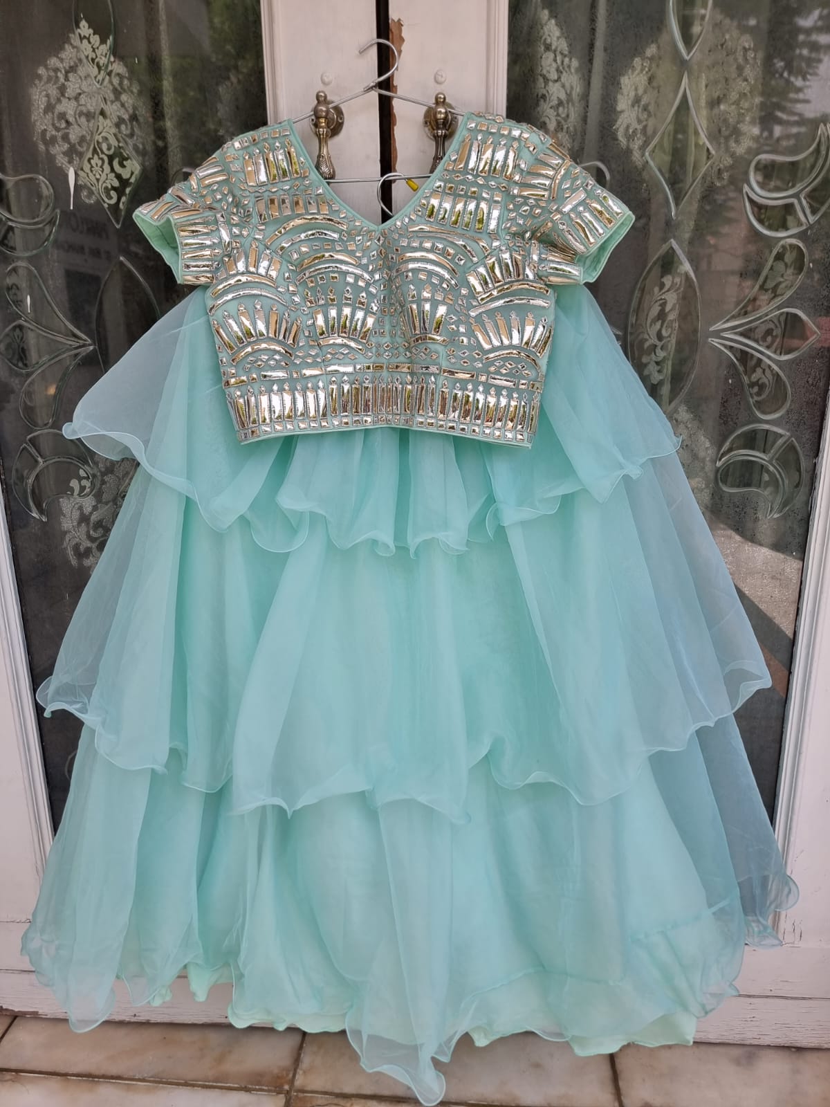 Sea Green minor work lehenga set with dupatta