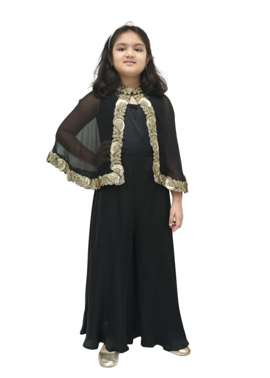 Smart black cape jumpsuit