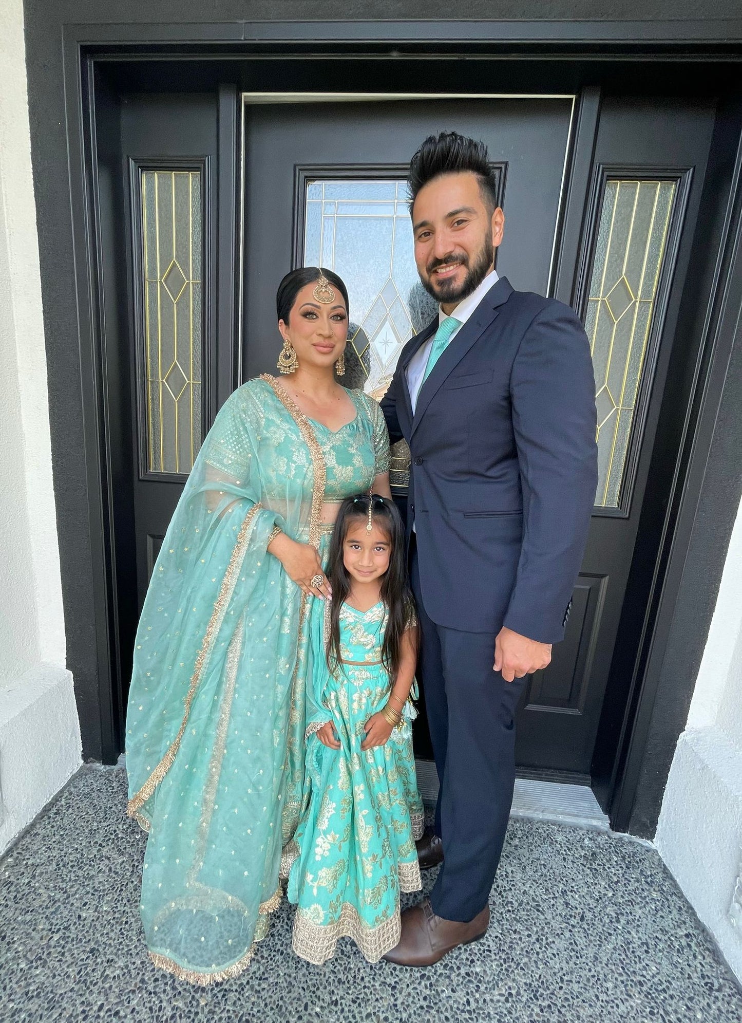 Aqua green benarasi lehenga set