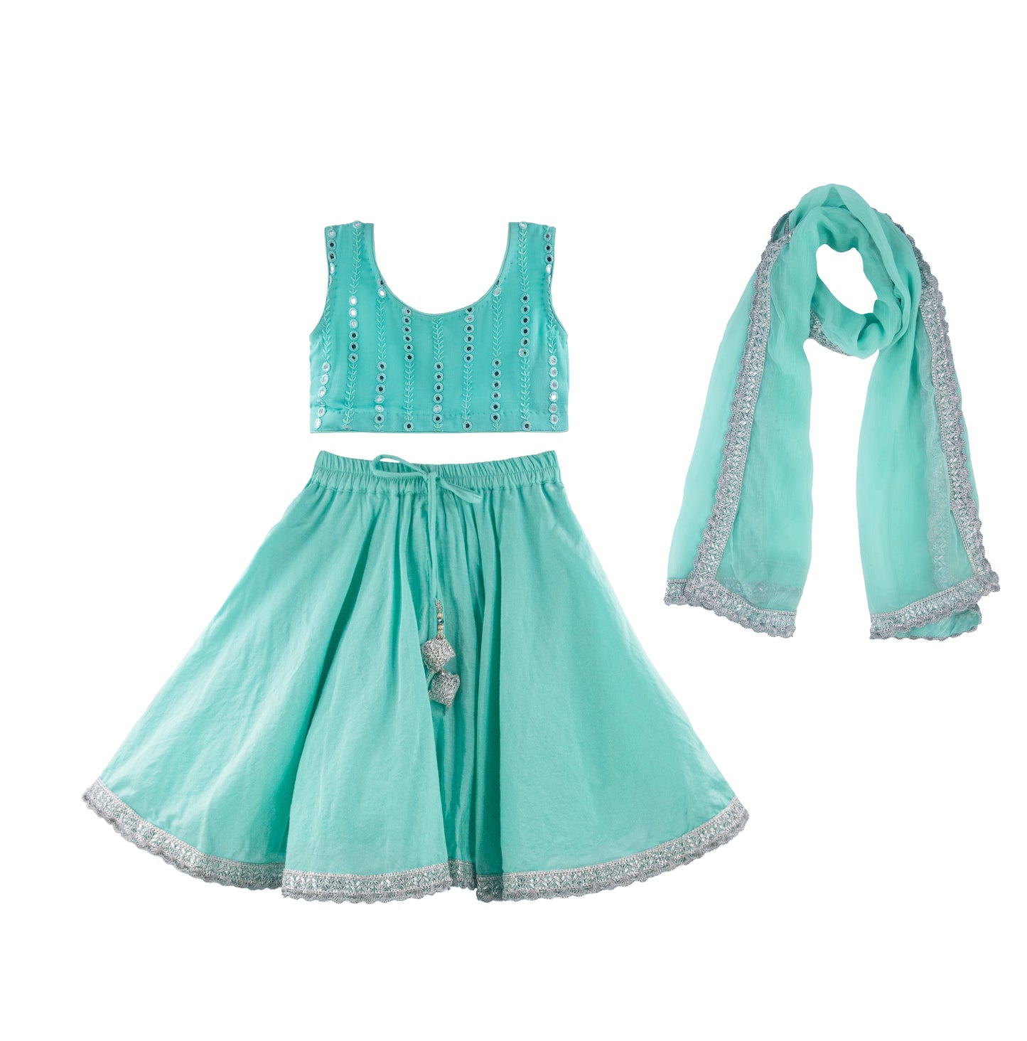 Deep sea green lehenga set