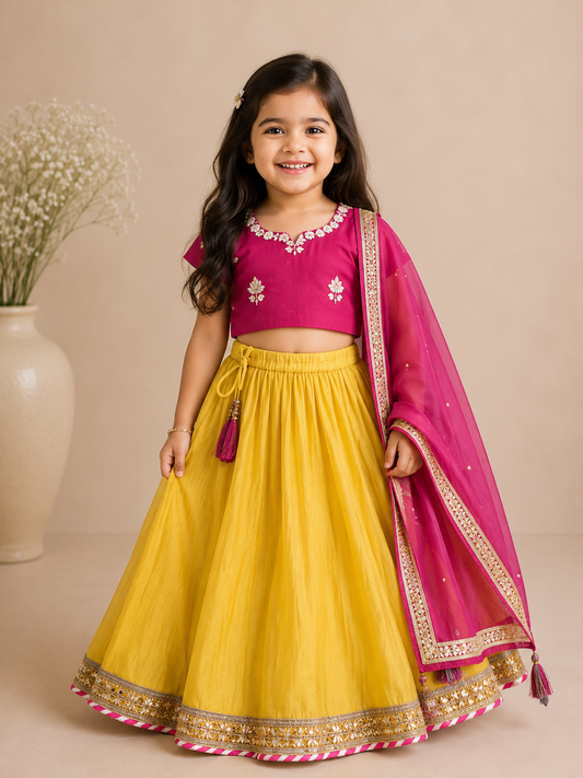 Vibrant  pink benarasi lehenga set