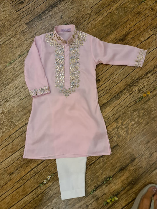 Light pink minor work kurta set