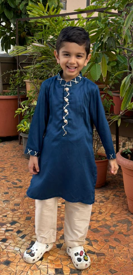 Midnight blue modal kurta set