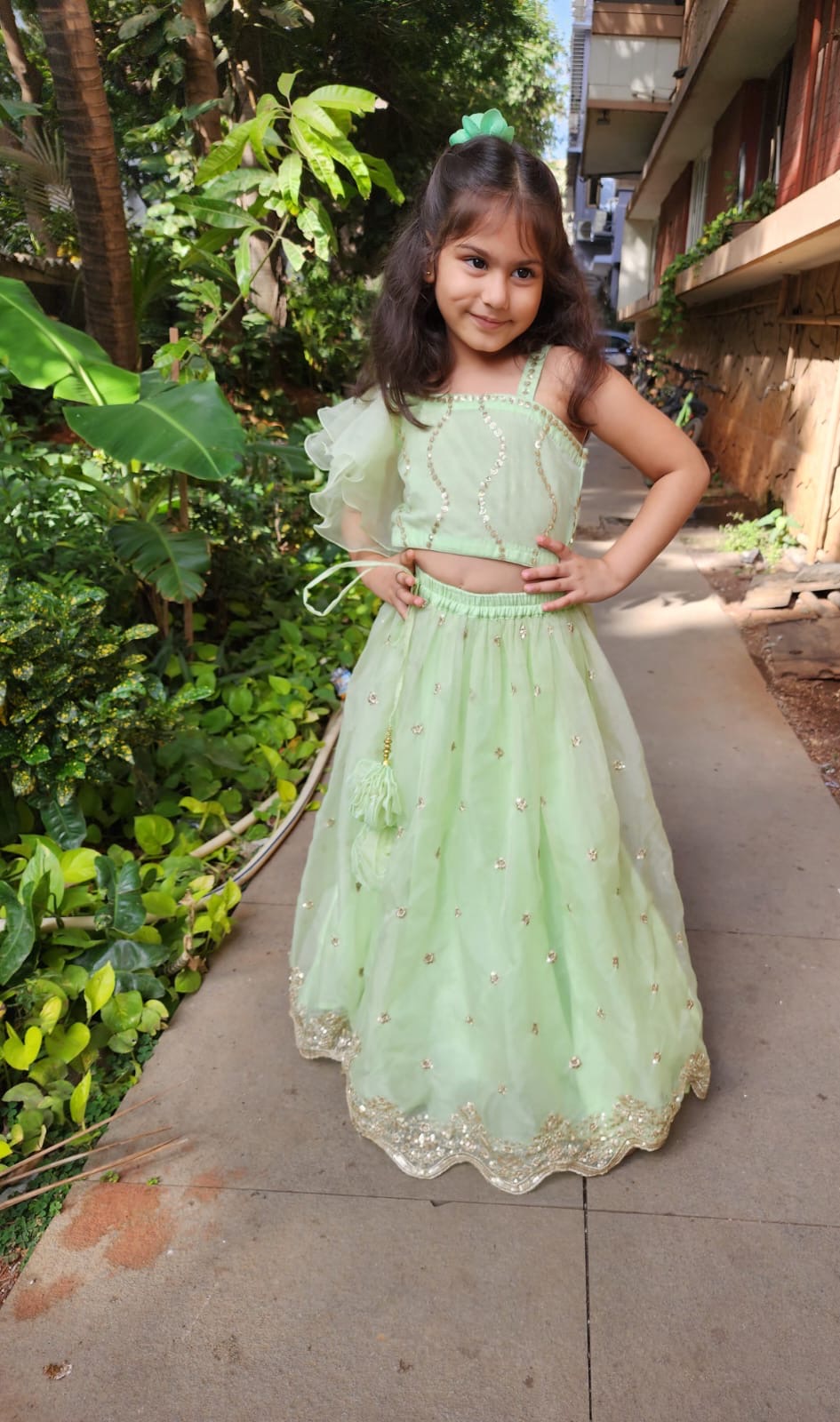 Pretty - pretty pista green lehenga set