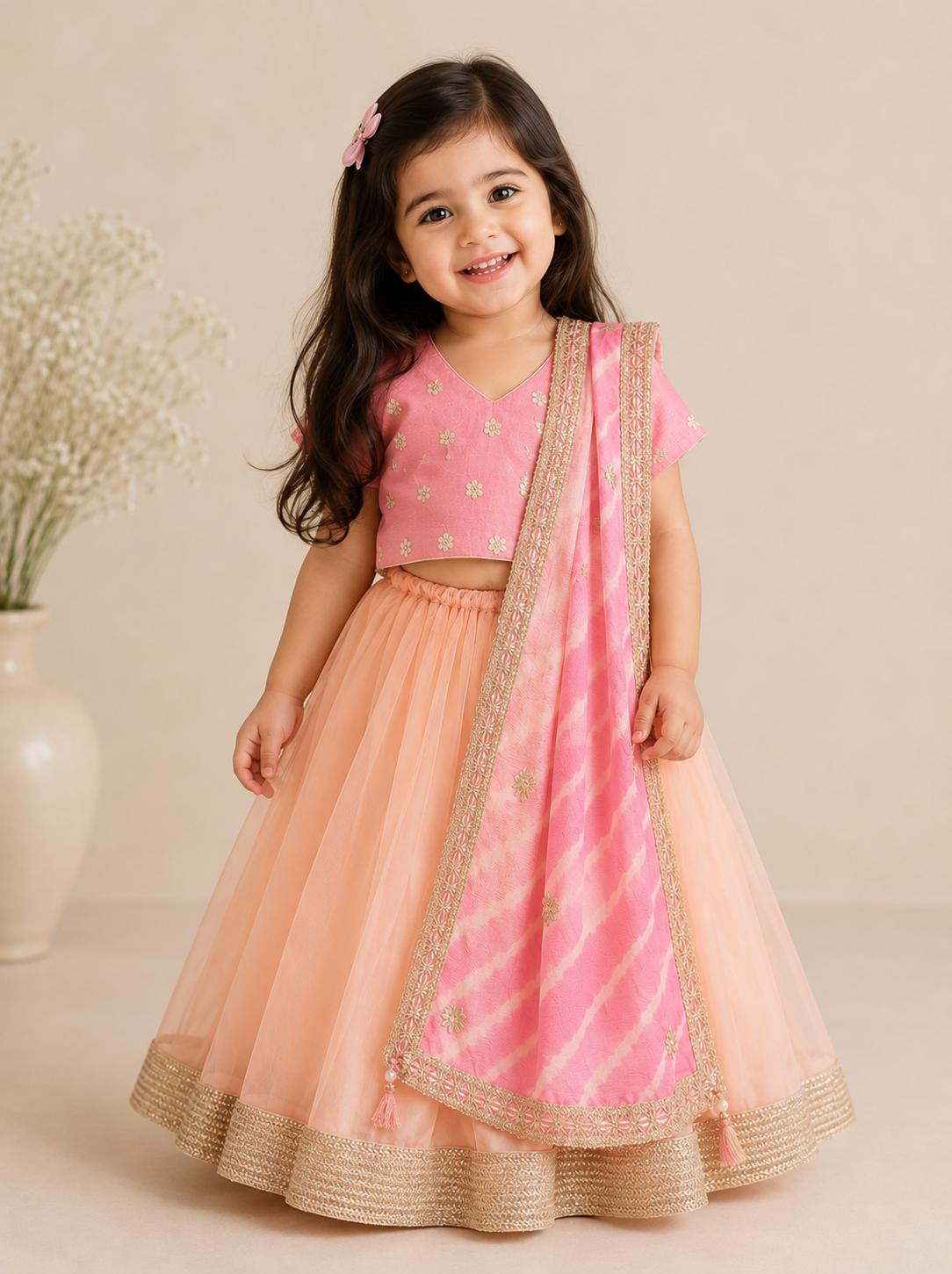 Shades of pink lehenga set
