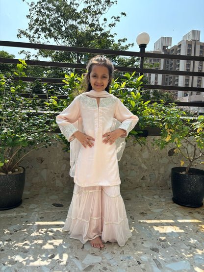 Dreamy baby pink sharara set